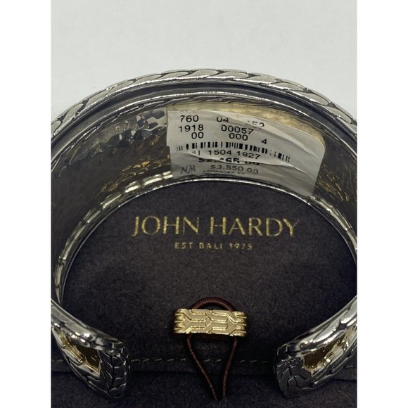 John Hardy Palu 1.5" Wide 22k Gold Sterling Silver Palu 6.5" Bracelet Cuff - Picture 12 of 12